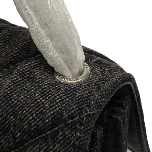 BALENCIAGA CRASH XS Chain Bag 736016 Black Denim Shoulder Bag - Picture 11 of 15